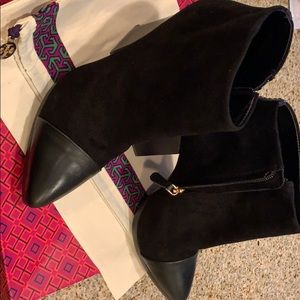 Tory Burch Black suede Booties RIVINGTON size 10